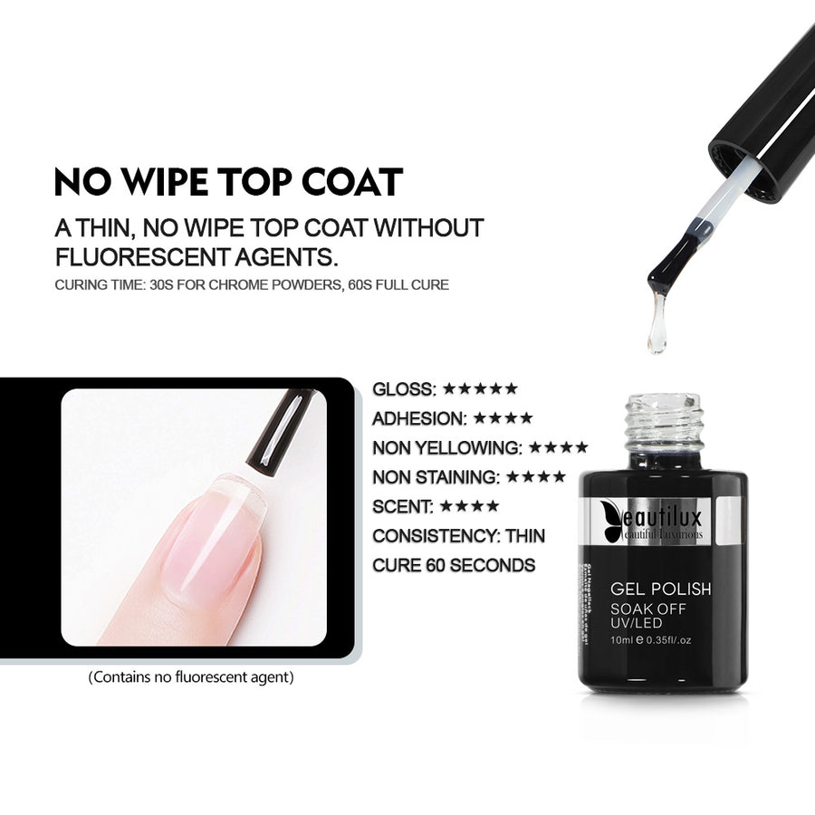 Beautilux Gloss Top Coat No Wipe Hema free & TPO free