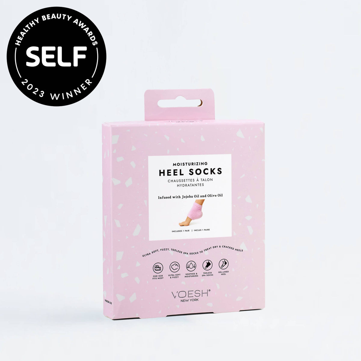 Moisturizing Heel Socks Retail - Pink