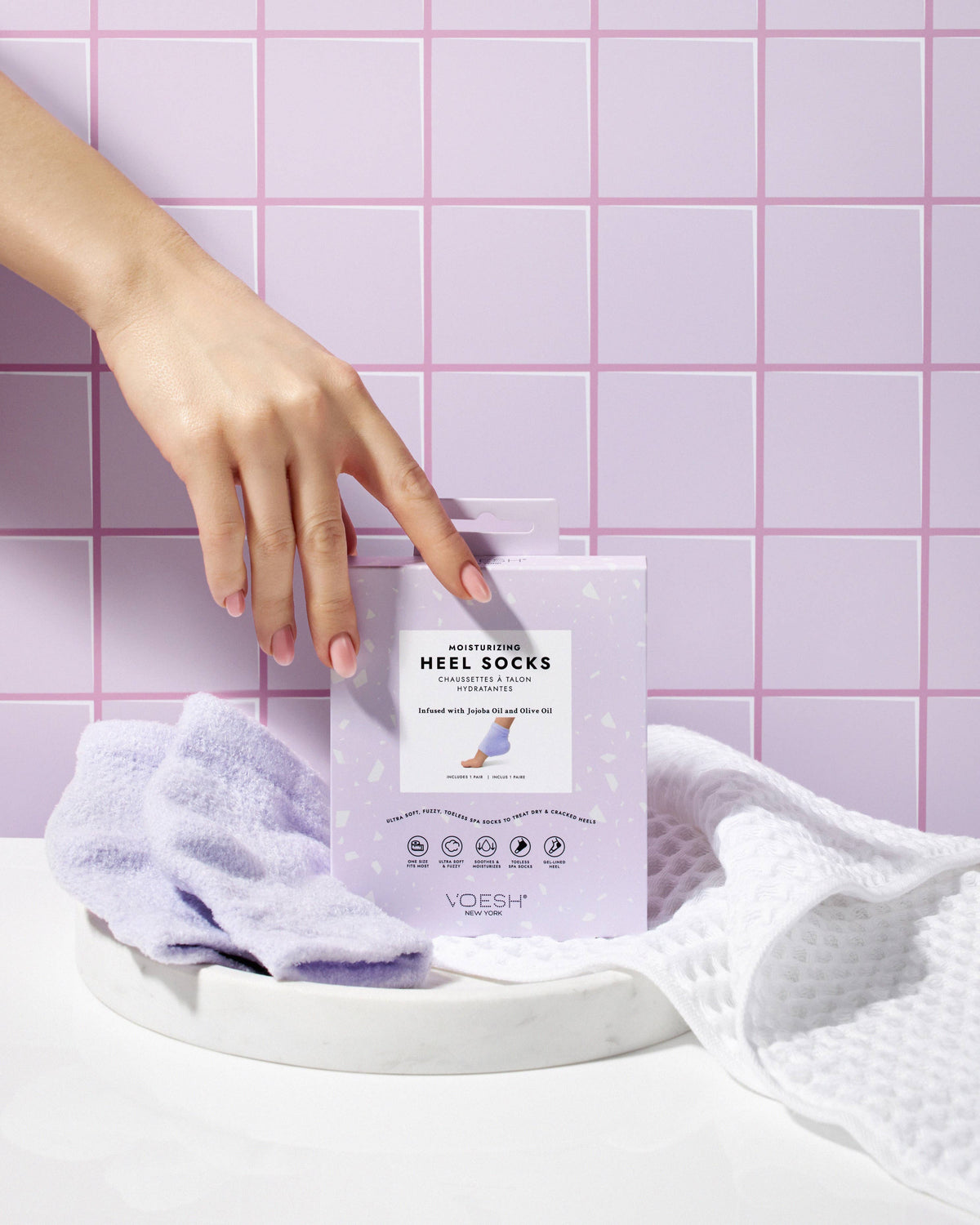 Moisturizing Heel Socks Retail - Purple
