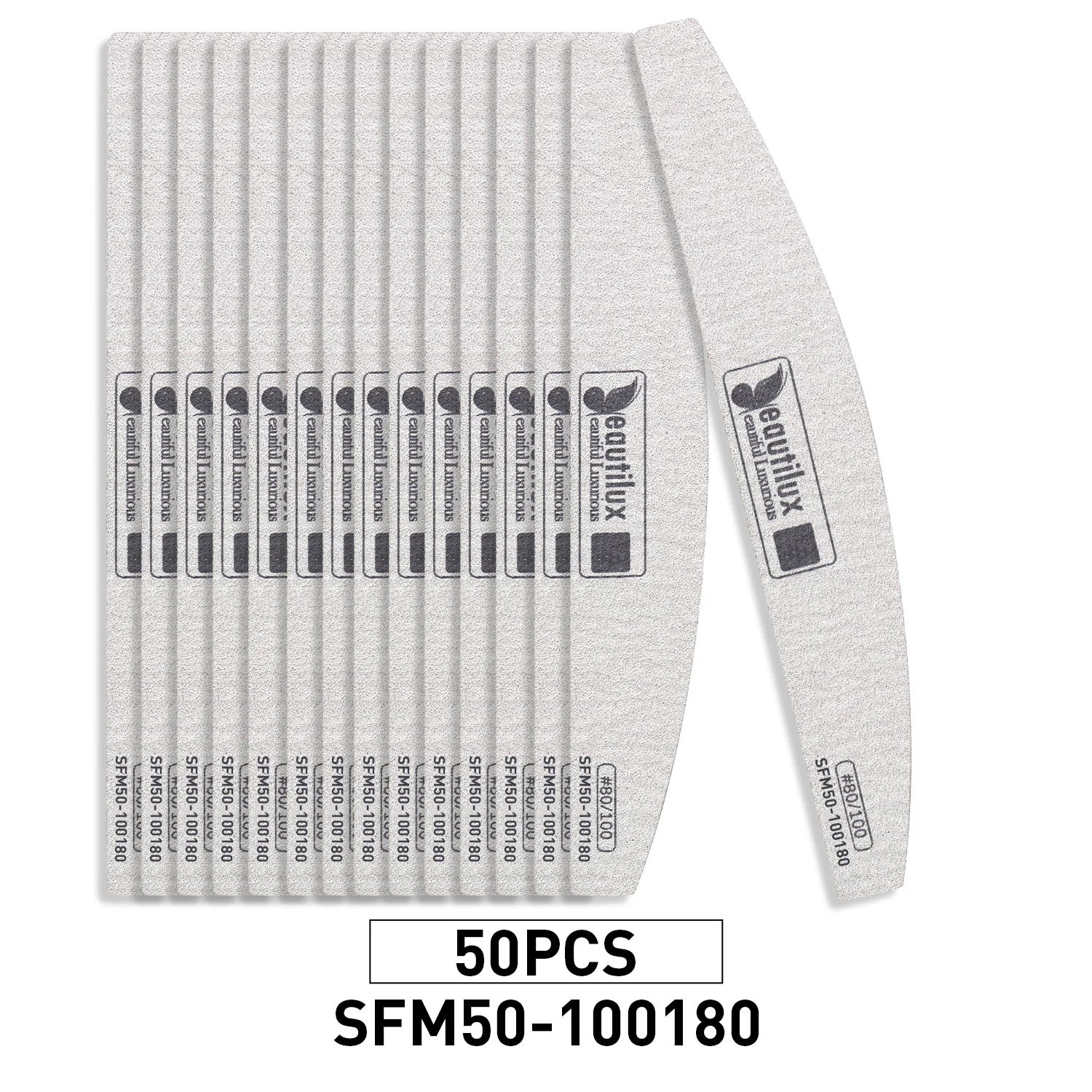 Beautilux Nail Files | Half Moon File 50pc packs