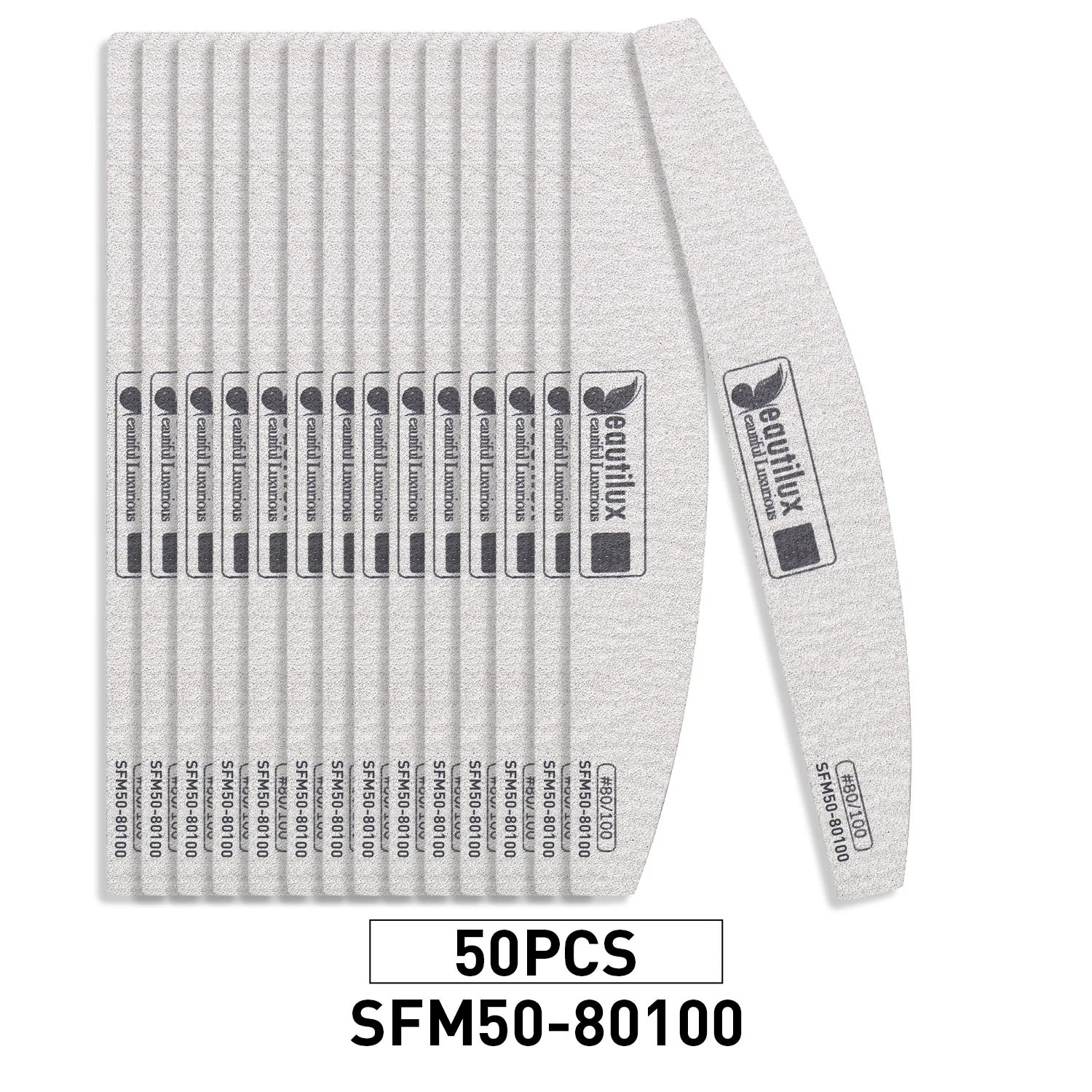 Beautilux Nail Files | Half Moon File 50pc packs