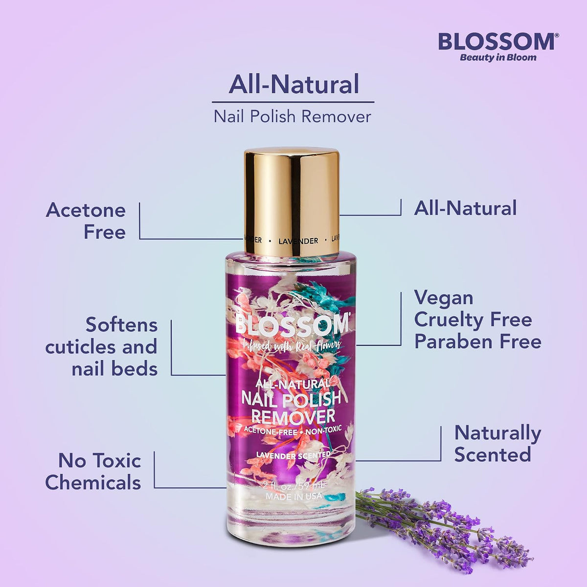 BLOSSOM | Lavender Nail Polish Remover